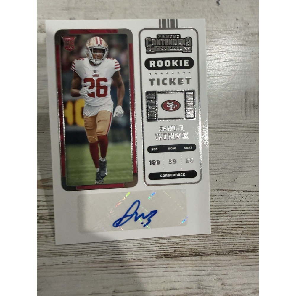 2022 Panini Contenders Samuel Womack Rookie Ticket Auto #232 49ers RC
